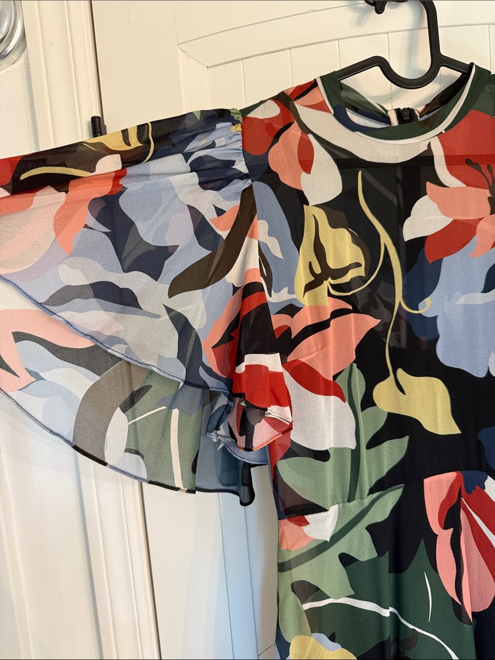 Rebecca Taylor silk Multicolor Floral Maxi Dress in Black, Red, Blue and Green - Picture 2 of 6